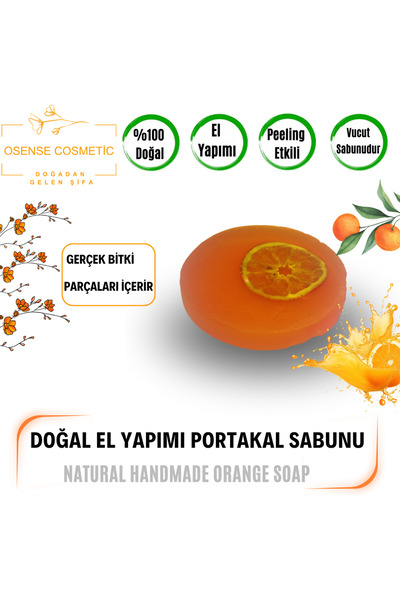 OSENSE COSMATİC صابون برتقالي طبيعي 100% مصنوع يدويًا