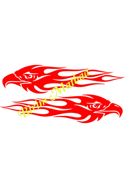 Birim Matbaa Motor Stickers - Eagle Look Patterned, 30x7 cm, 2 Pieces