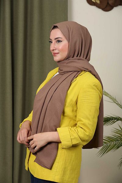 Trablus Tesseture Women's Cotton Cazz Shawl Milk Coffee