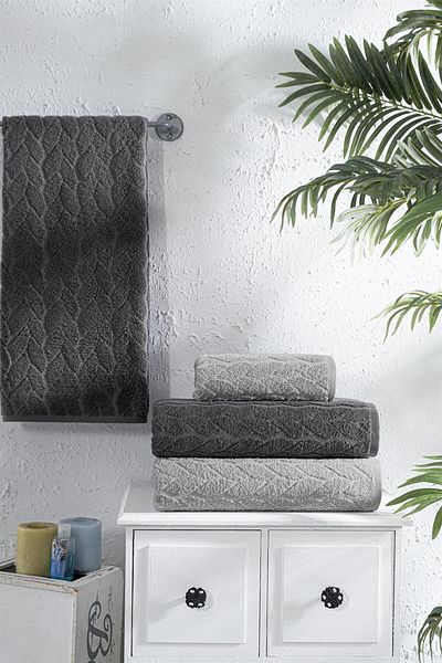Mürdüm Home Set de prosoape de baie din 4 piese Set de baie 100% bumbac