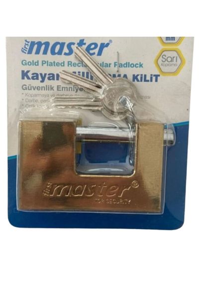 KL HOME Padlock Sliding Shaft Yellow Coating 80mm