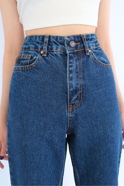 BROSERER Pantaloni Mom Jean MOMJEANS pentru femei Happy, albastru închis