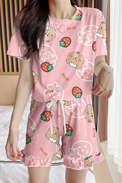 PEMBİŞ HOMEWEAR Σετ πιτζάμες με στάμπα Strawberry Bear από την Kiki Aden Tren...