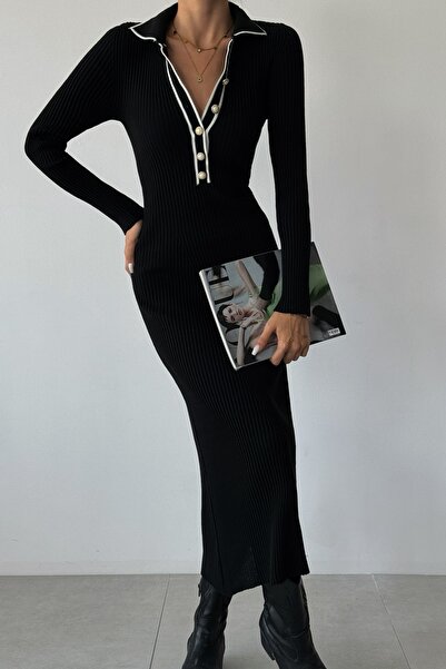 vuvutasarım فستان تريكو مرن بقصة ضيقة من القماش وأكمام طويلة وأكمام طويلة وطو...