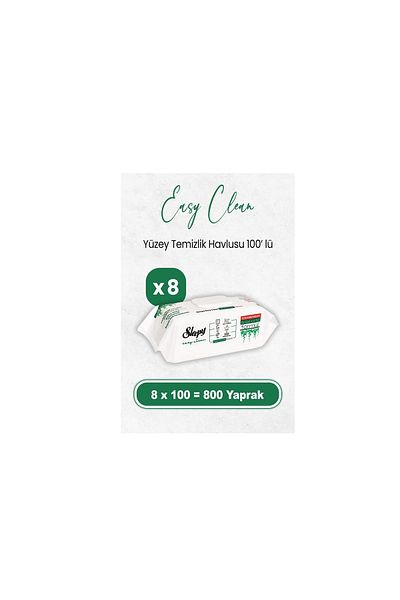 Sleepy Easy Clean Surface Cleaning Towel 100 x 8 Pieces (800 Sheets)