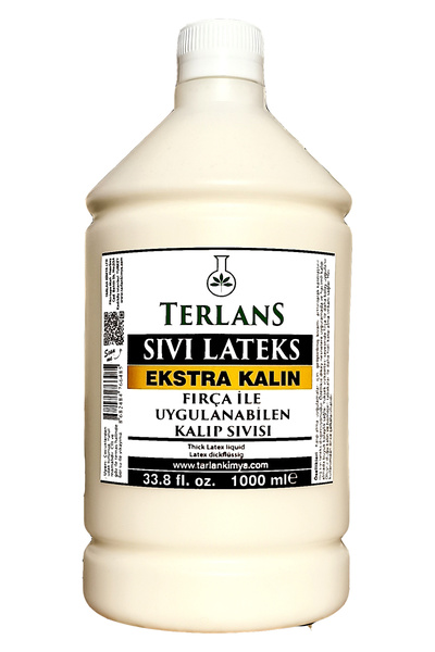 Terlans Ekstra Kalın Sıvı Lateks 1000 Ml Fırça Ile Sürülebilir Kalıp Sıvısı Thick Liquid Latex