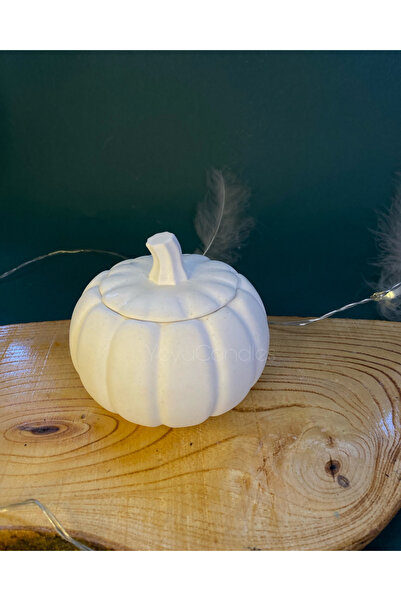 yeyu candles beton balkabağı kapaklı mumluk