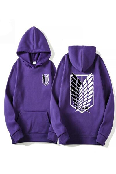 Adrift Унісекс фіолетова футболка з капюшоном і принтом Titan Rozeti bsgtitansweat