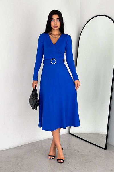 Neşeli Butik women's belted midi length dress KKLF49