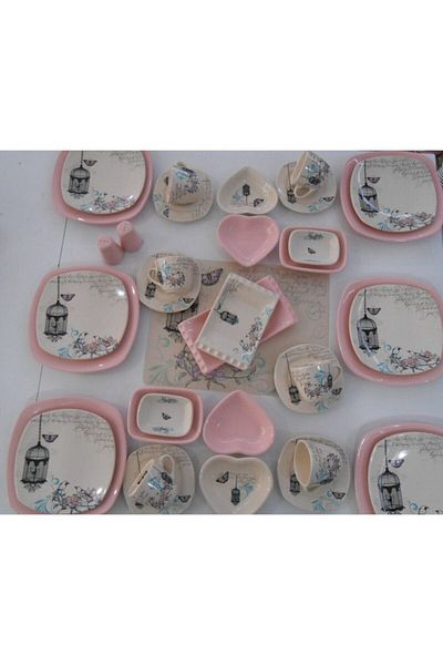 Keramika Light Pink Breakfast Set 36 Pieces
