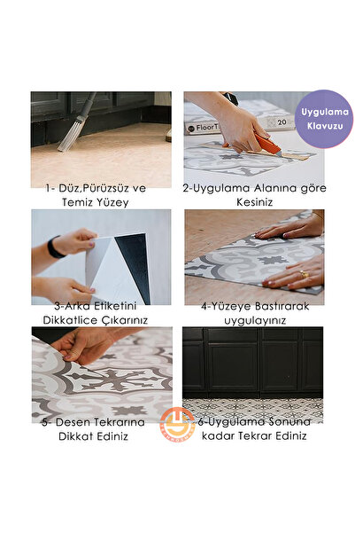 TechnoSmart 1 Piece 30cm×30cm Self Adhesive LVT Floor and Wall Covering Kitchen Bathroom Tile Stickr