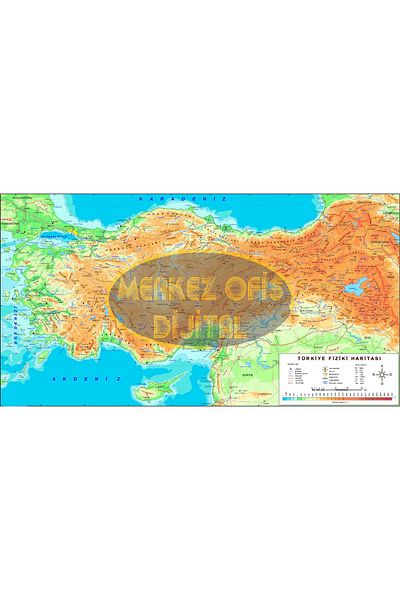 MOD TURKEY PHYSICAL MAP 50X70 CM