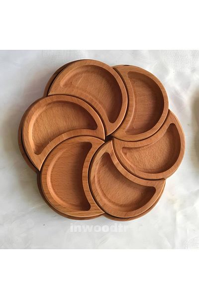 inwood Ξύλινη Μπολ Μπισκότων 6 τεμαχίων Half Moon Μπολ Μπισκότων Μελέτης