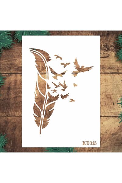 STENCİLTASARIM KU015 Kuşlar - Dekoratif Duvar ve Eşya Boyama Şablonları
