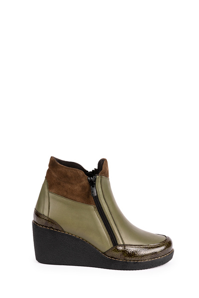 Elile Shoes Hakiki Deri 34-35-41-42 Numara Dolgu Topuk Kadın Bot