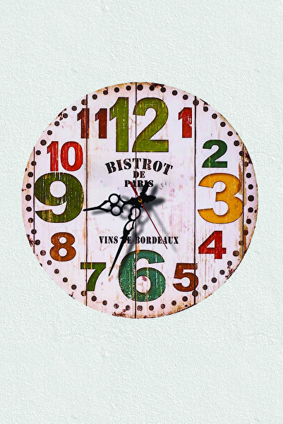 Wooden Factory Ceas de perete UV imprimat vintage