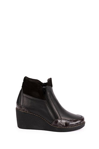 Elile Shoes Hakiki Deri 34-35-41-42 Numara Dolgu Topuk Kadın Bot
