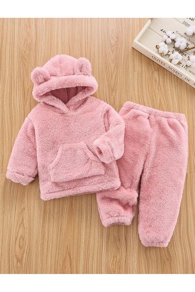 Bubito Welsoft Set aus Unisex-Plüsch-Unterteil für Kinder, Lachsfarben