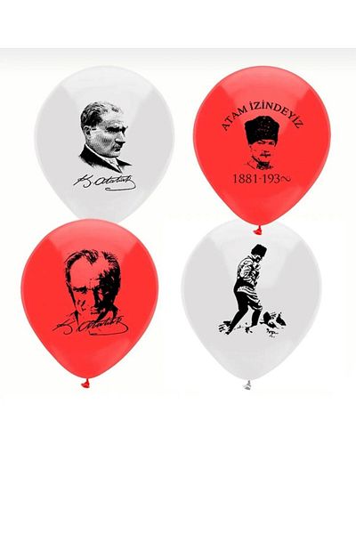 Happyland Ataturk Printed Balloon October 29 Republic Day Ataturk Printed Balloon 10 Pieces