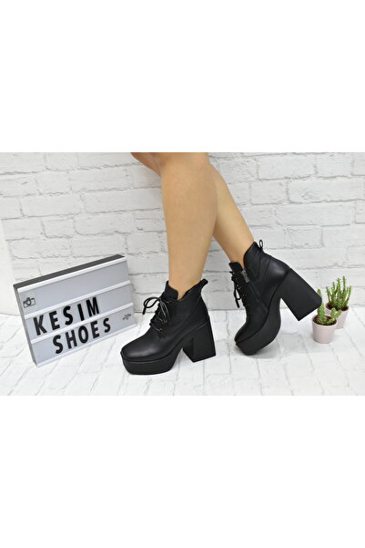 Kesim Shoes Hakiki Deri Kadın Topuklu Bot 34-35-36-37-38-39-40