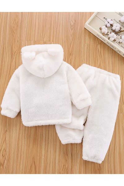 Bubito Unisex βελούδινο παιδικό κάτω μέρος Welsoft Σετ-Λευκό