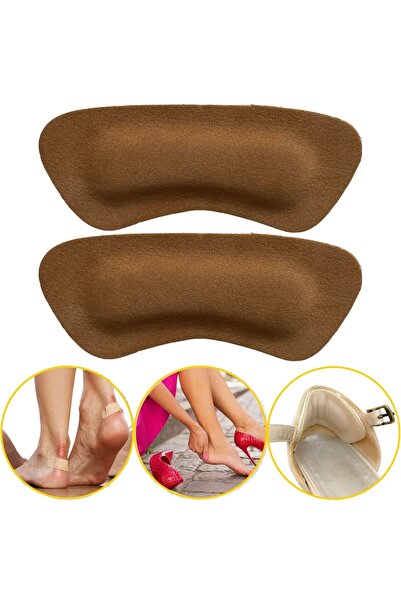 Genel Markalar Kahve- Ayakkabı Topuk Vurma Önleyici Deri Ped, Sağlıklı Doğal, Kendinden Yapışkanlı, Dolgulu, 1 Çift