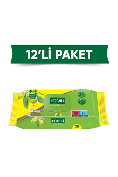 Komili Genel Kullanım Islak Havlu 90'lı - 12'li Paket - 1080 Yaprak