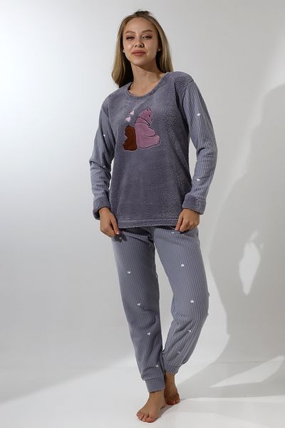 Wordex 5015 Plush Fleece Winter Teddy Bear Soft Women's Pajama Set