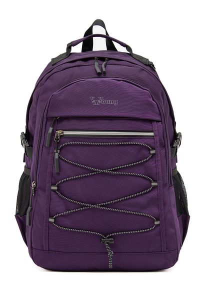 KAFF Young 51537 Purple Purple Unisex Multi-Pocket Water Resistant Backpack