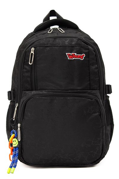 KAFF Young 51583 Black Black Unisex Multi-Pocket Water Resistant Cover Backpack with Keychain Accessory