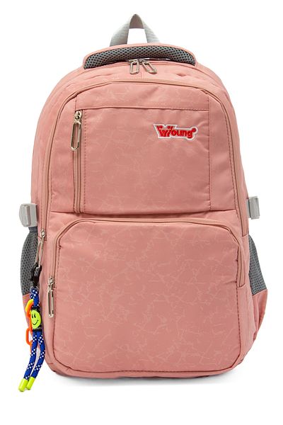 KAFF Young 51583 Pink Pink Unisex Multi-Pocket Water Resistant Cover Backpack with Keychain Accessory