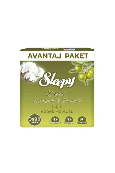 Sleepy 12-Piece Sleepy Wet Wipe 3x90-Piece Olive Oil EMH