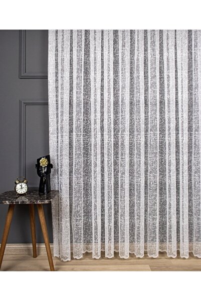 ERNGlobal 2023 Sezon Ütü İstemez Şantuk Desenli Tül Perde Düz Pilesiz Dikim