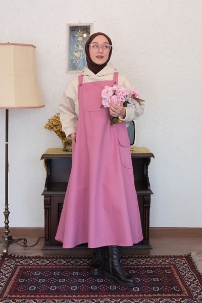Pink discount overalls skirt