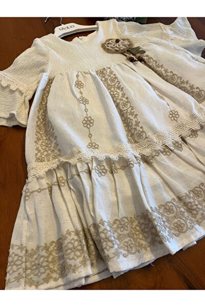 MiaLia Φόρεμα από βιολογικό λινό για κορίτσια 3-7 ετών