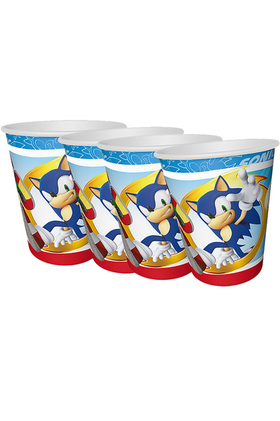 Parti dolabı 8'li Süper Sonik Bardak , Sonic Boom Parti Bardağı Doğum Günü Sonik Temalı Bardak
