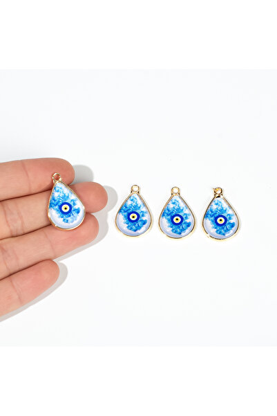 yfhobi 1 ADET - 26 mm DAMLA DESENLİ NAZAR EBRULİ MİNELİ ALTIN KAPLAMA TAKI AP...