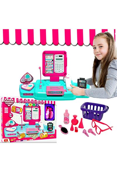 SAZE Yazar Kasa Seti Kozmetik Dükkanı -Çocuk saglıgına uygun plastik ve boyal...