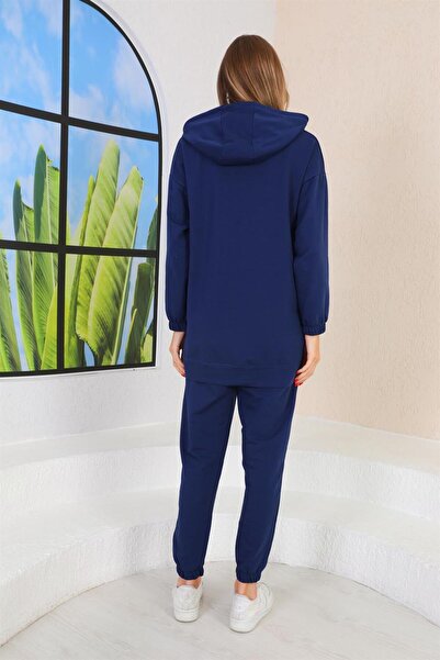 WestBound Жіночий спортивний комплект з великими ґудзиками, синій