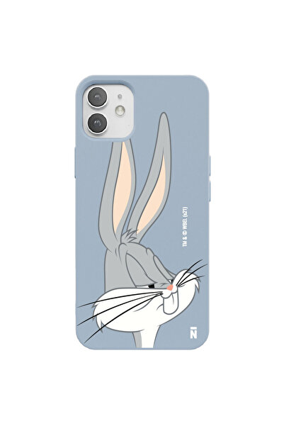 Casen iPhone 12 Mini Silikon Bugs Bunny Tavşan Çizgi Film Tasarımlı Mavi Renk...