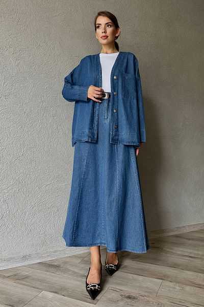 Seda Yalçın Atelier Blue Denim Pocket Front Button Detailed Shirt