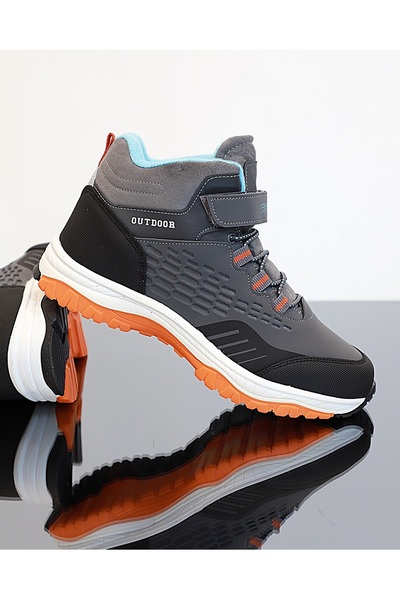 Kidessa 1767 Anatomik Tabanlı Bantlı Çocuk Trekking Spor Bot GRİ