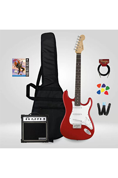 new orleans NHS9720 Stratocaster HSS Elektro Gitar Seti Metallic Red (Kırmızı...