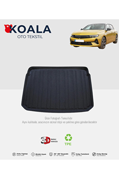 KoalaOtoTekstil Opel Astra L (Alt Bagaj) (2022 ve Sonrası) 3d Bagaj Havuzu