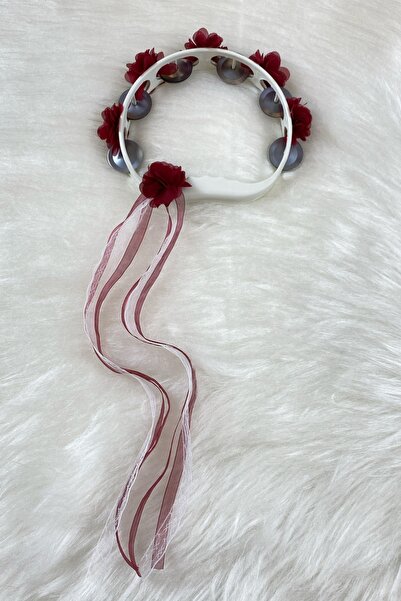 ZEYMERADE الدف الليلي لوصيفة العروس المزخرف باللون العنابي، زهرة ليزر ثلاثية ...