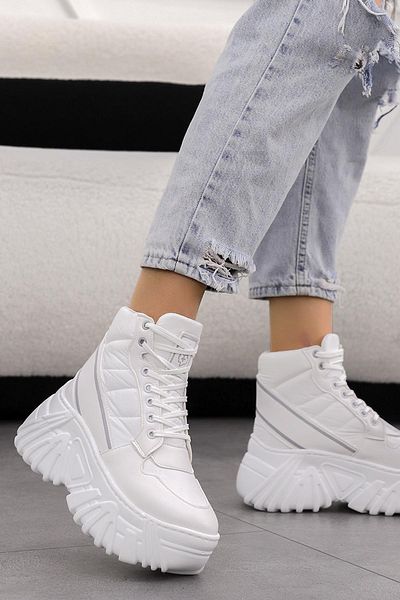Mamito Ayakkabı KCL-BT150 Wedge Sole Lace Up Boots