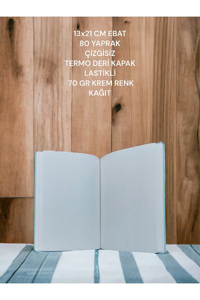 SEYFİKİRTASİYE 80 ورقة 13X21 دفتر ملاحظات جلدي حراري غير مبطن بألوان الباستيل 70 جرام ورق بلون كريمي