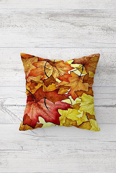 on the clouds Happy Autmn Autumn Leaves Hidden Zippered Throw Pillow Cover Seat Pillow Cover Set (4 PCS)