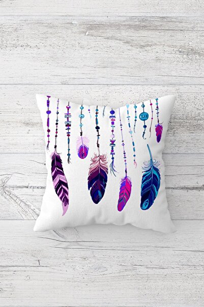 on the clouds Heart Arrow Feather Concealed Zippered Throw Pillow Cover Seat Pillow Cover Set (4 PCS)