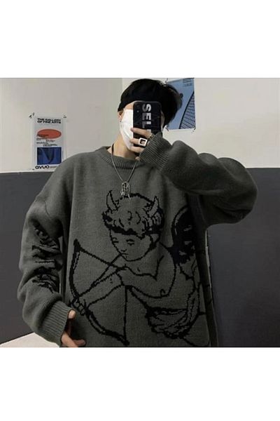 ÖZGESTORE Unisex Eros Oversize Knitwear Sweater